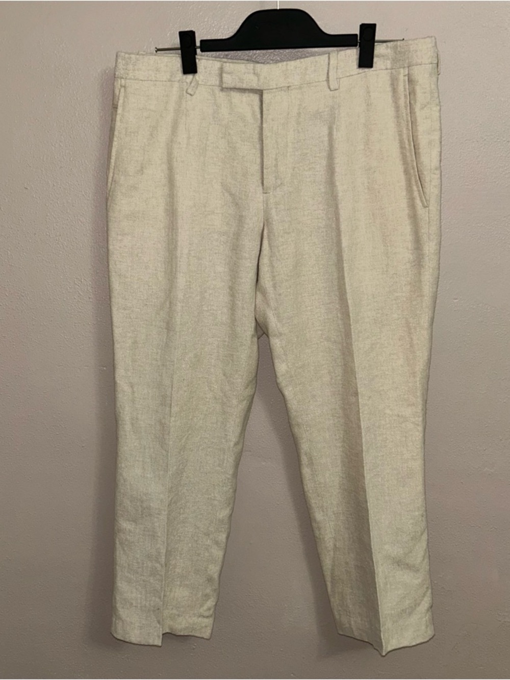 Billy Reid Men's Light linen blend Cream Dress Pants